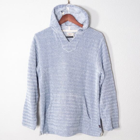 Faherty Hooded Sweater Blue Heather Cotton Size S Coastal Casual - Picture 1 of 8
